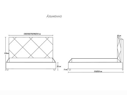 Кровать Димакс Альменно Сапфир с подъемным механизмом 90х190