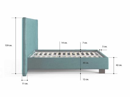Кровать Сонум Barbara Экокожа Коричневая