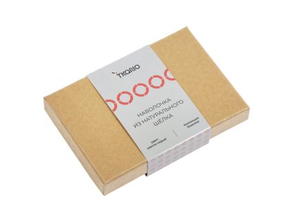 Наволочка Tkano Essential светло-серая из натурального шелка 50х70