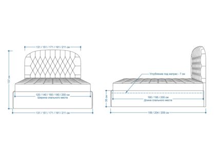 Кровать Lonax Венеция велюр Dolly-2 (с подъемным механизмом) 200х200