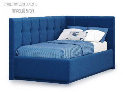 Кровать Nuvola Sabina угловая Velutto 26 (с подъемным механизмом) 120х190