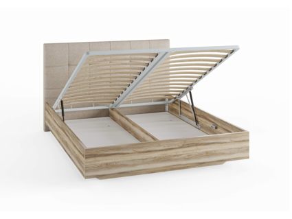 Кровать Сонум Vena Ясень Ориноко + Рогожка Льняная (с подъемным механизмом) 80х200