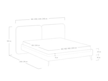 Кровать Сонум Brooklyn Экокожа Графит 200х190