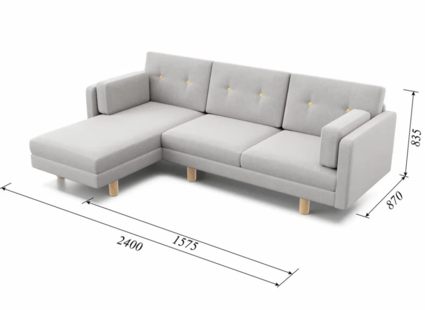 Диван Арско Ингвар угловой трехместный светло-серый