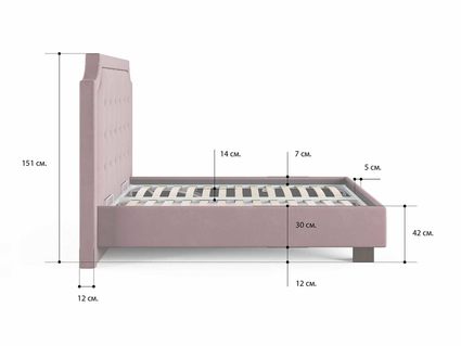 Кровать Сонум Elysium Рогожка Деним (с подъемным механизмом)